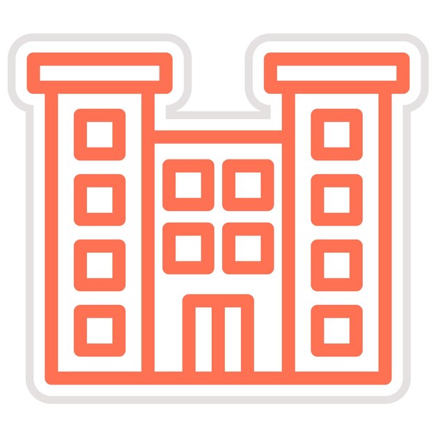 Ilustración del diseño del icono vectorial del edificio