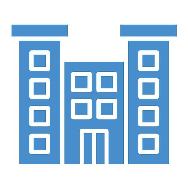 Ilustración del diseño del icono vectorial del edificio