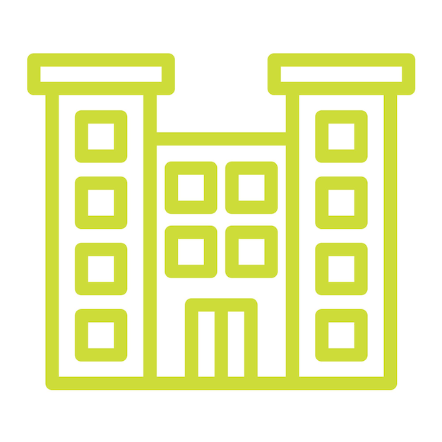 Ilustración del diseño del icono vectorial del edificio