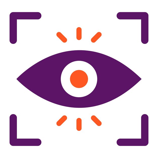 Ilustración del diseño del icono vectorial de enfoque automático