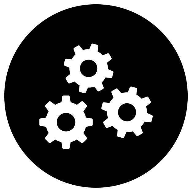 Ilustración del diseño del icono vectorial de engranajes