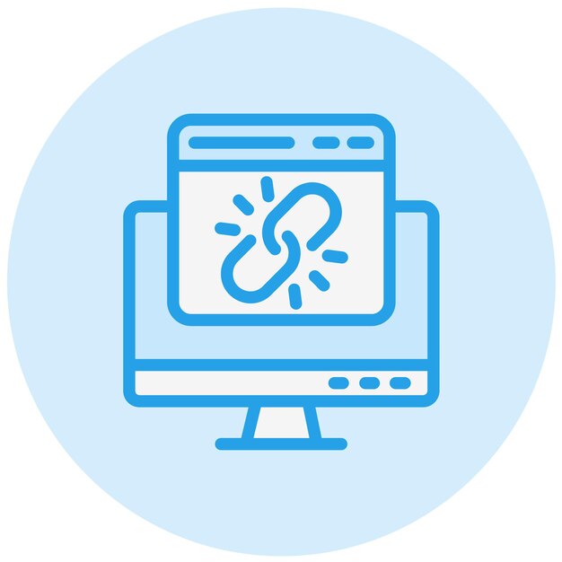 Ilustración del diseño del icono vectorial del enlace