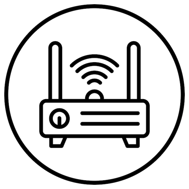 Ilustración del diseño del icono vectorial del enrutador