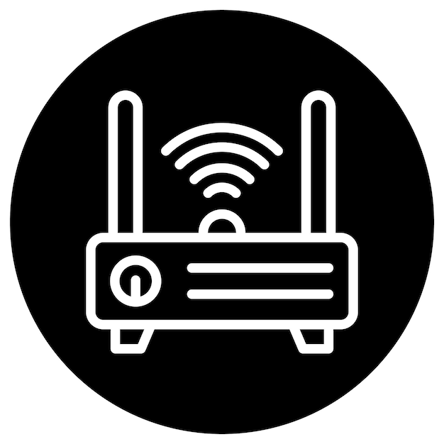 Ilustración del diseño del icono vectorial del enrutador