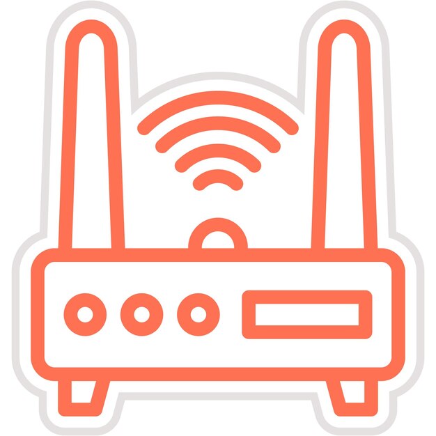 Ilustración del diseño del icono vectorial del enrutador
