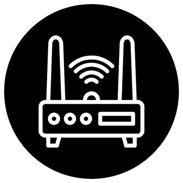 Ilustración del diseño del icono vectorial del enrutador