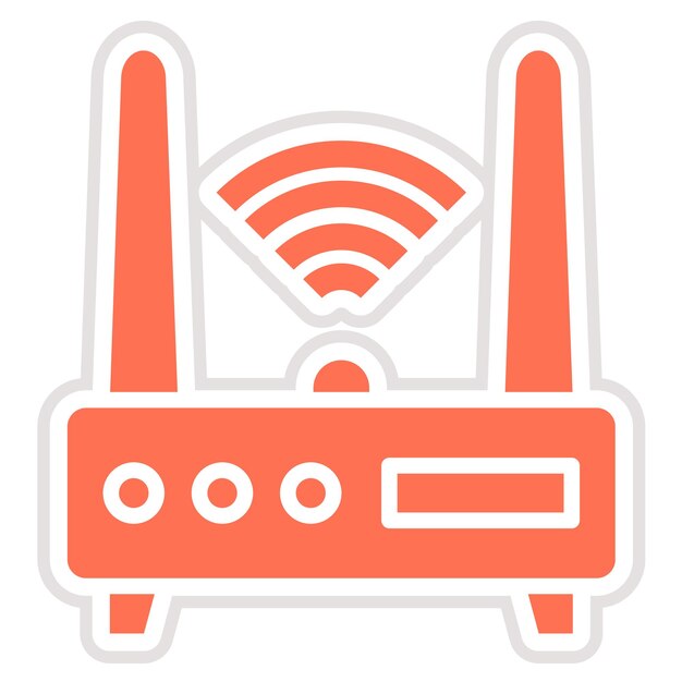 Ilustración del diseño del icono vectorial del enrutador