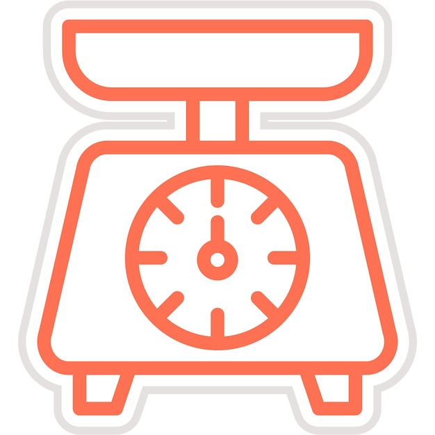 Ilustración del diseño del icono vectorial de la escala de la cocina