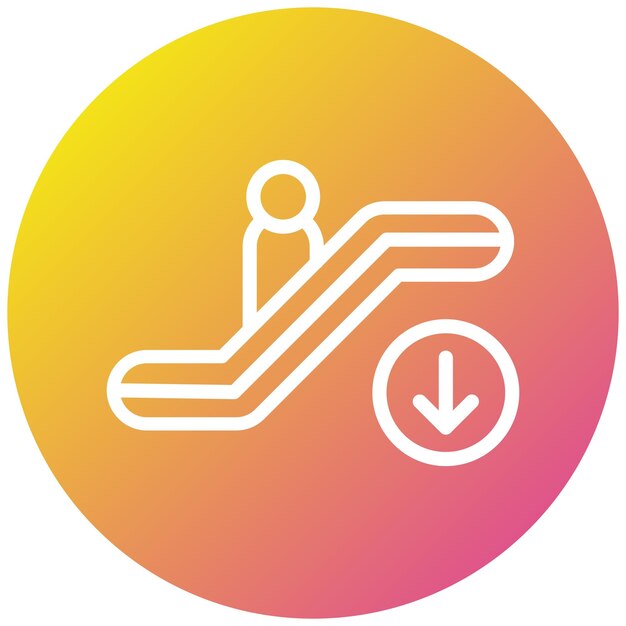 Ilustración del diseño del icono vectorial de la escalera mecánica