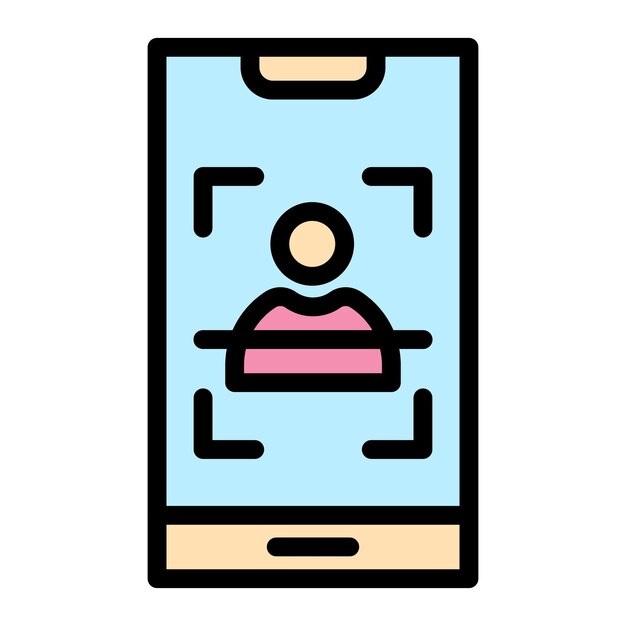 Ilustración del diseño del icono vectorial de escaneo facial
