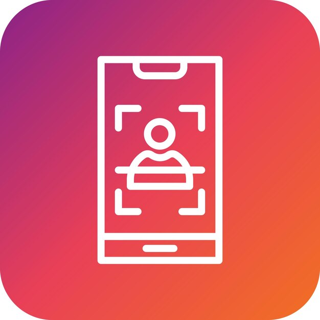 Ilustración del diseño del icono vectorial de escaneo facial