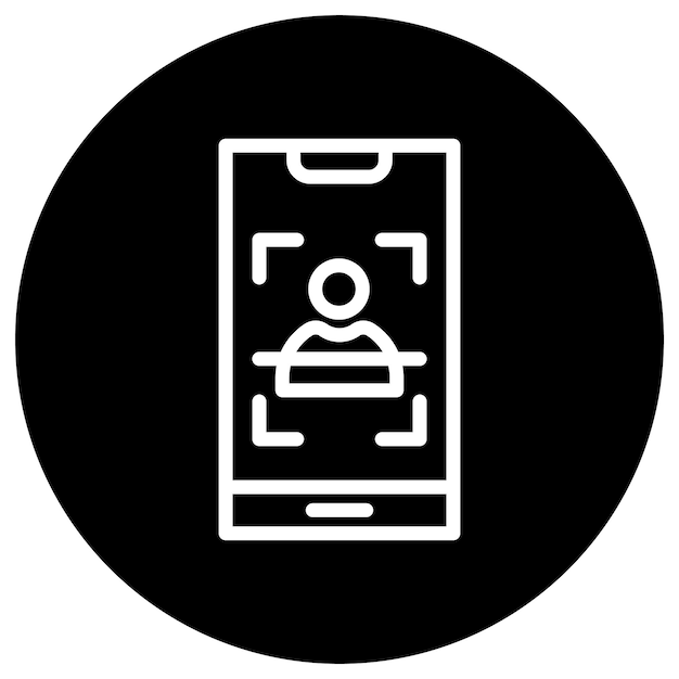 Ilustración del diseño del icono vectorial de escaneo facial