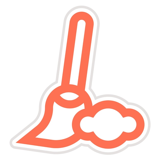 Ilustración del diseño del icono vectorial de la escoba