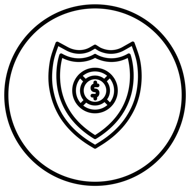Ilustración del diseño del icono vectorial del escudo