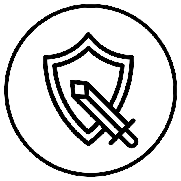 Ilustración del diseño del icono vectorial del escudo