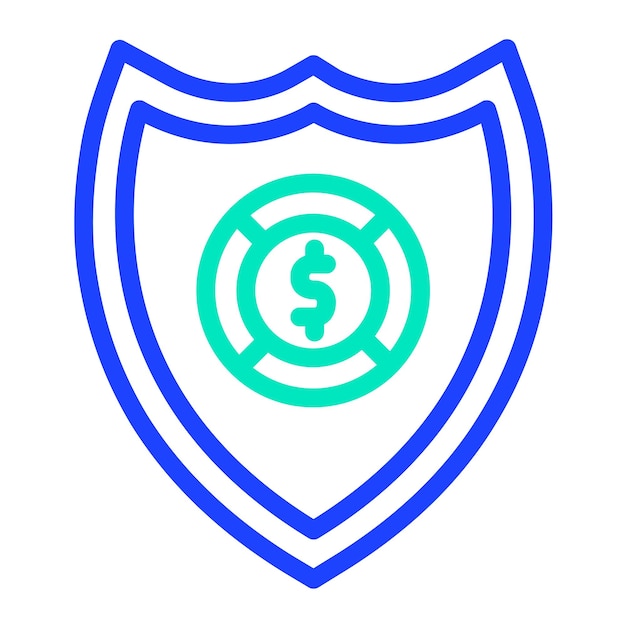 Ilustración del diseño del icono vectorial del escudo