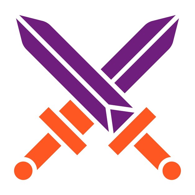 Ilustración del diseño del icono vectorial de espadas