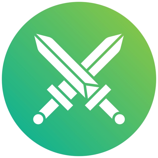 Ilustración del diseño del icono vectorial de espadas