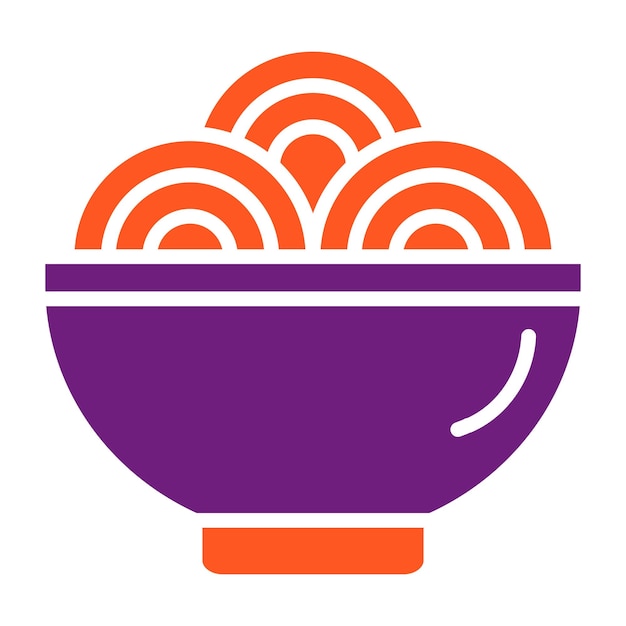 Ilustración del diseño del icono vectorial de espagueti