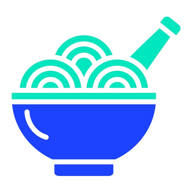 Ilustración del diseño del icono vectorial de espagueti