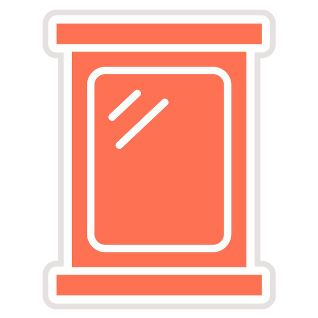Ilustración del diseño del icono vectorial del espejo