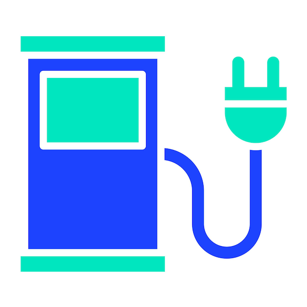Ilustración del diseño del icono vectorial de la estación de carga