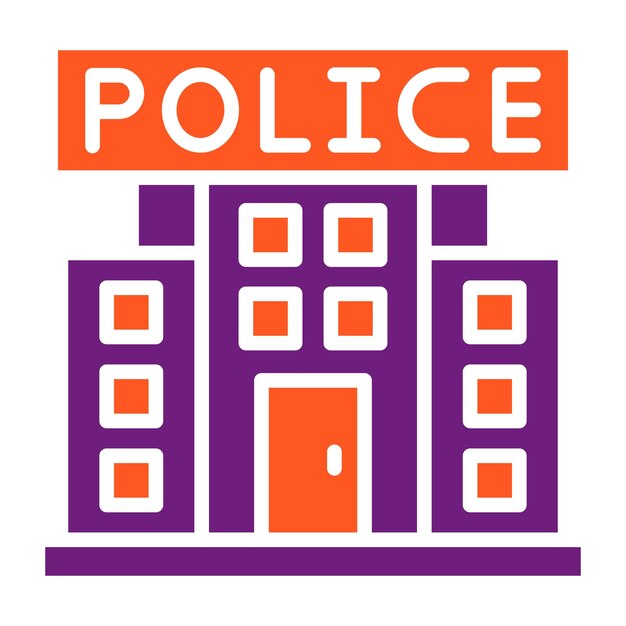 Ilustración del diseño del icono vectorial de la estación de policía