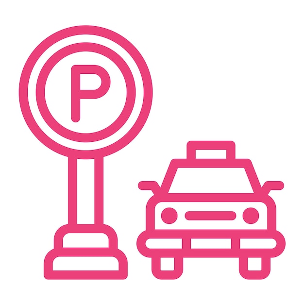 Ilustración del diseño del icono vectorial de estacionamiento