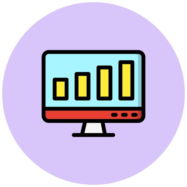 Ilustración del diseño del icono vectorial de estadísticas