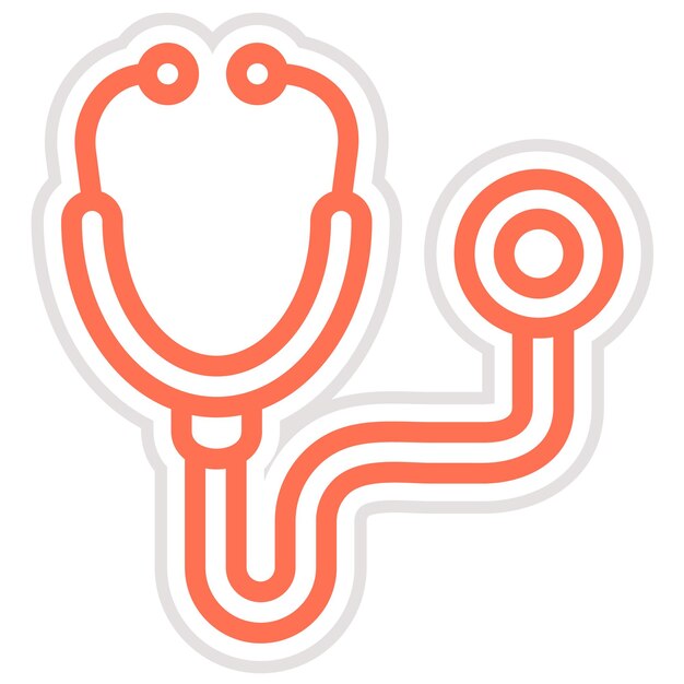 Ilustración del diseño del icono vectorial del estetoscopio
