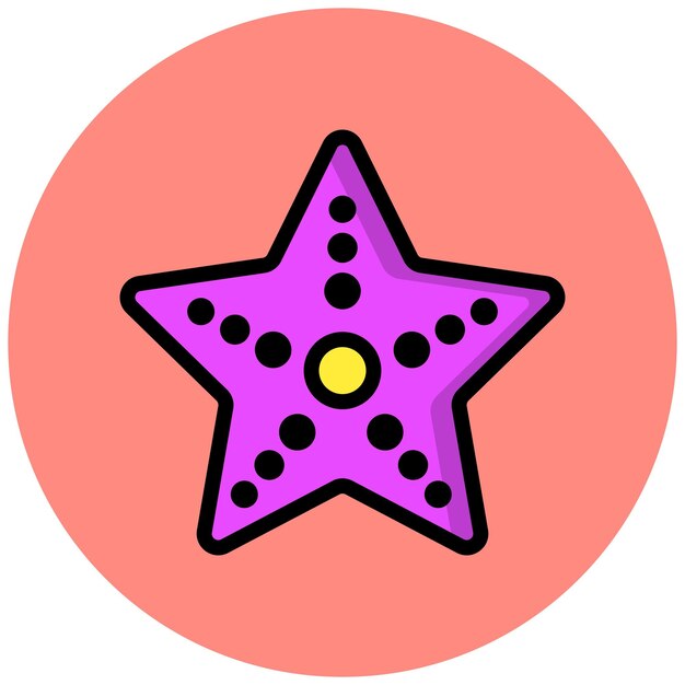 Ilustración del diseño del icono vectorial de la estrella de mar