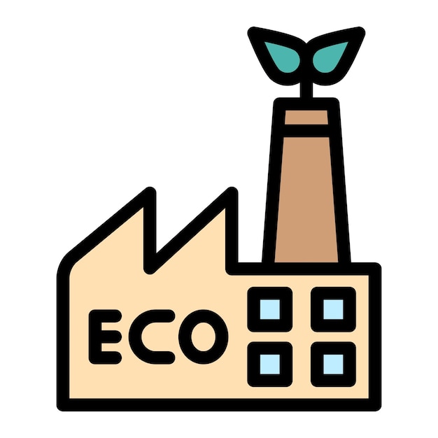 Vector ilustración del diseño del icono vectorial de la fábrica ecológica