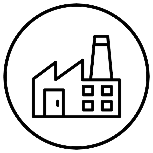 Ilustración del diseño del icono vectorial de la fábrica