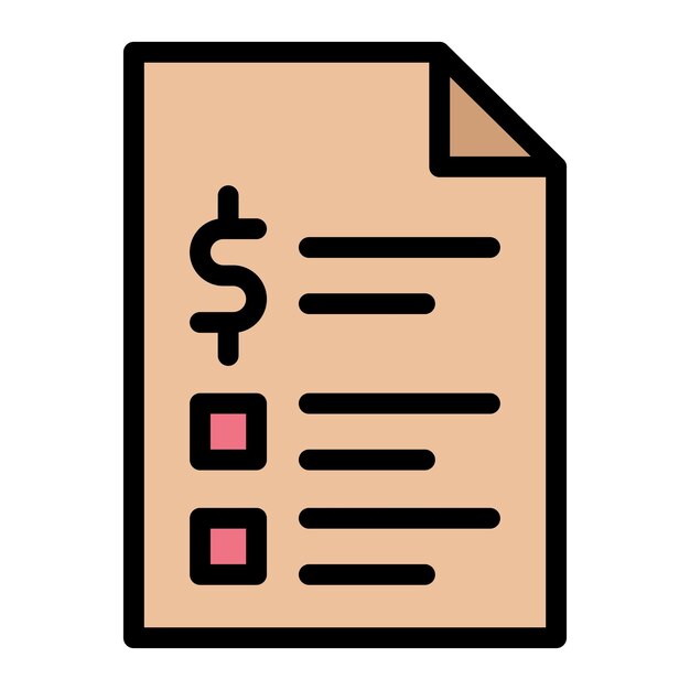Ilustración del diseño del icono vectorial de la factura