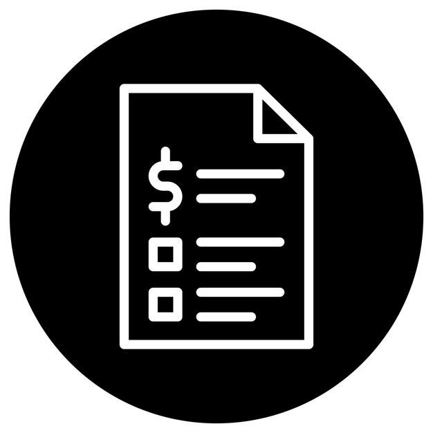 Ilustración del diseño del icono vectorial de la factura