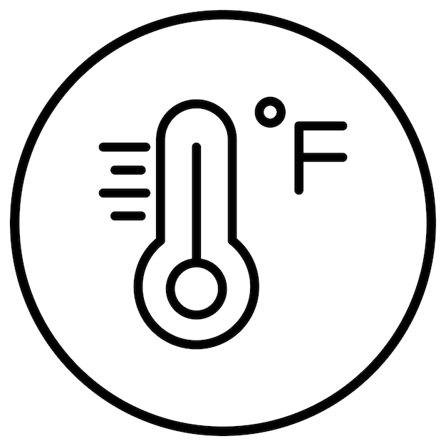 Ilustración del diseño del icono vectorial de Fahrenheit