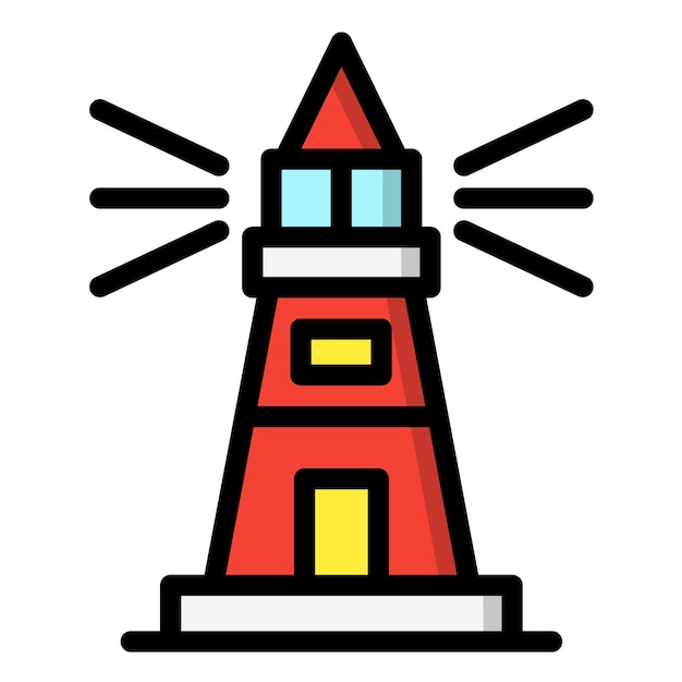 Ilustración del diseño del icono vectorial del faro