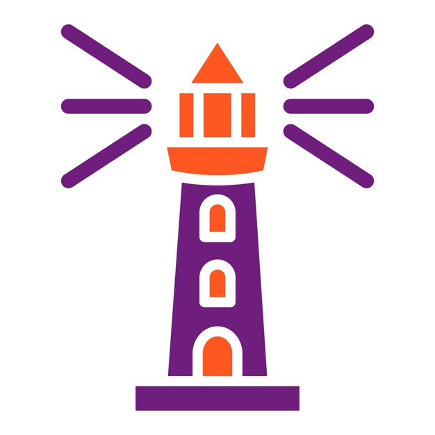 Ilustración del diseño del icono vectorial del faro