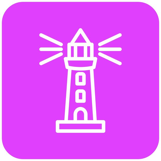 Ilustración del diseño del icono vectorial del faro