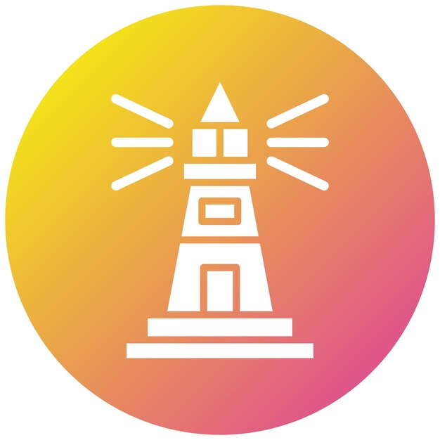 Ilustración del diseño del icono vectorial del faro