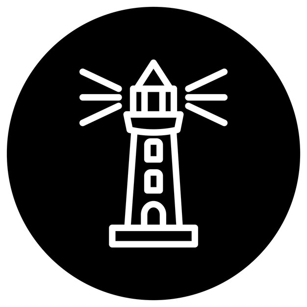 Ilustración del diseño del icono vectorial del faro