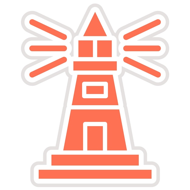 Ilustración del diseño del icono vectorial del faro