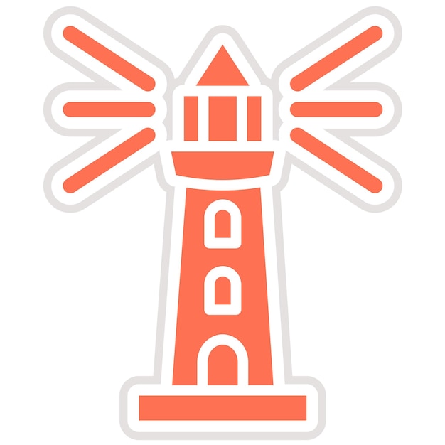 Ilustración del diseño del icono vectorial del faro