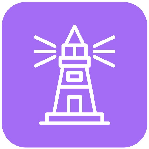 Ilustración del diseño del icono vectorial del faro