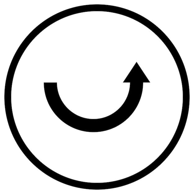 Ilustración del diseño del icono vectorial de la flecha curva