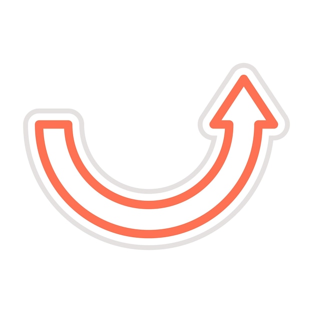 Ilustración del diseño del icono vectorial de la flecha curva