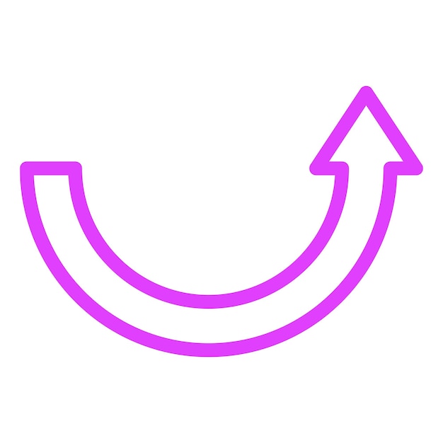 Ilustración del diseño del icono vectorial de la flecha curva