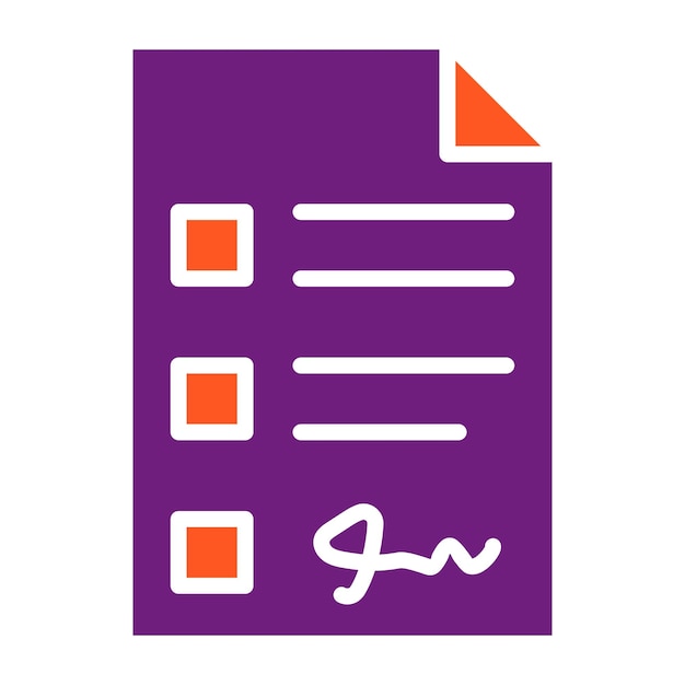 Ilustración del diseño del icono vectorial del formulario de contrato