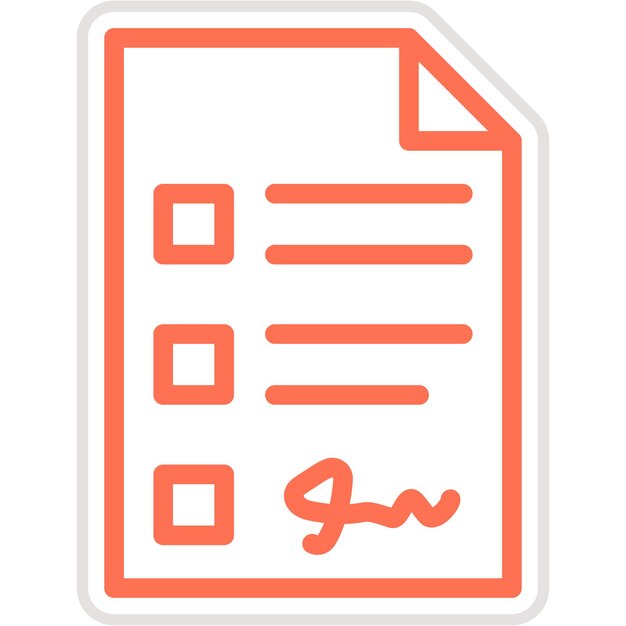 Ilustración del diseño del icono vectorial del formulario de contrato