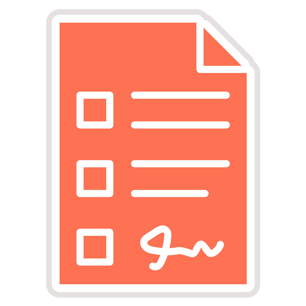 Ilustración del diseño del icono vectorial del formulario de contrato